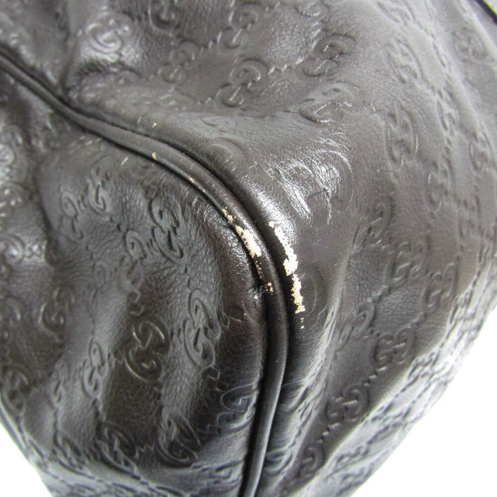 GUCCI Authentic Brown Leather Boston Bag - Picture 7 of 15